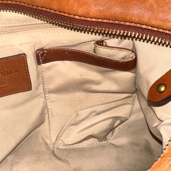 Vintage Cole Haan Brown Leather Satchel‎ Full Zip - Picture 11 of 12